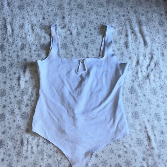 White Square Neck Abercrombie Bodysuit - Picture 1 of 4